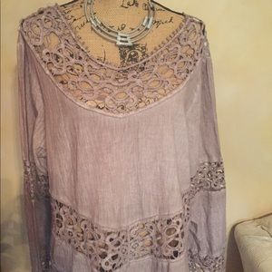 Lace cut out shirt